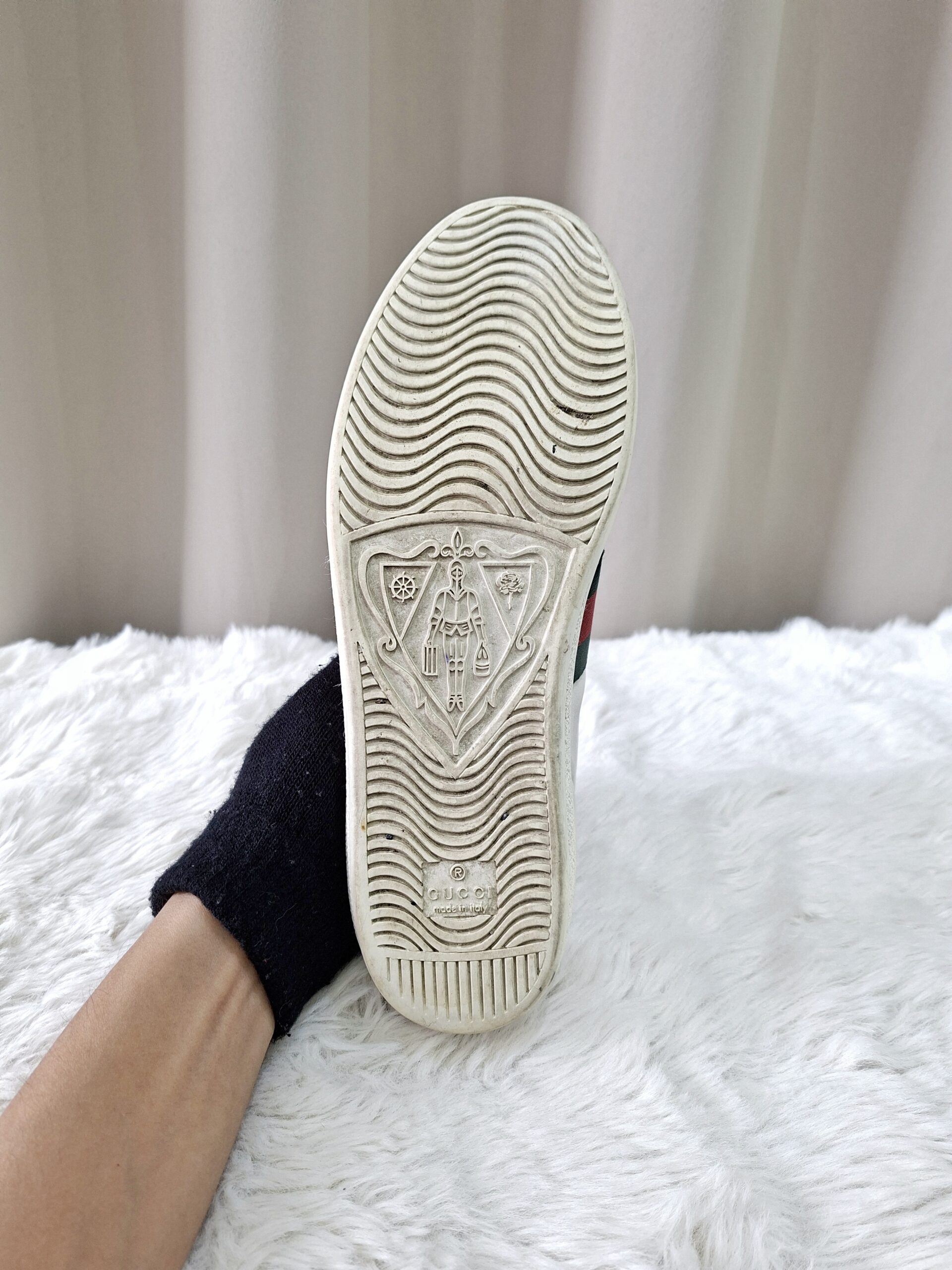 Gucci Ace Leather Sneakers Green/Red Stripe Gucci Ace Leather Sneakers Green/Red Stripe