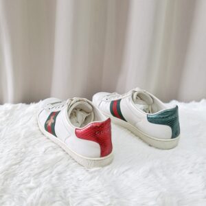 Gucci Ace Leather Sneakers Green/Red Stripe