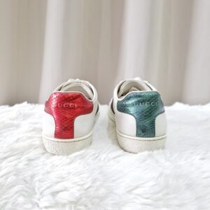 Gucci Ace Leather Sneakers Green/Red Stripe