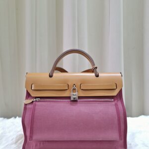 Hermes Herbag Pink Canvas