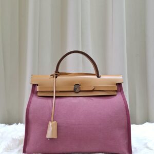 Hermes Herbag Pink Canvas