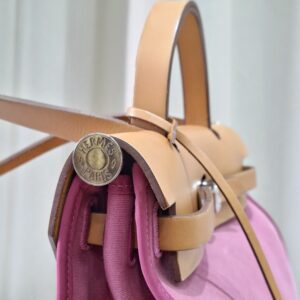 Hermes Herbag Pink Canvas