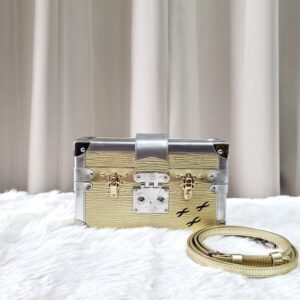 Home LV Metallic Gold/Silver Petite Malle Bag