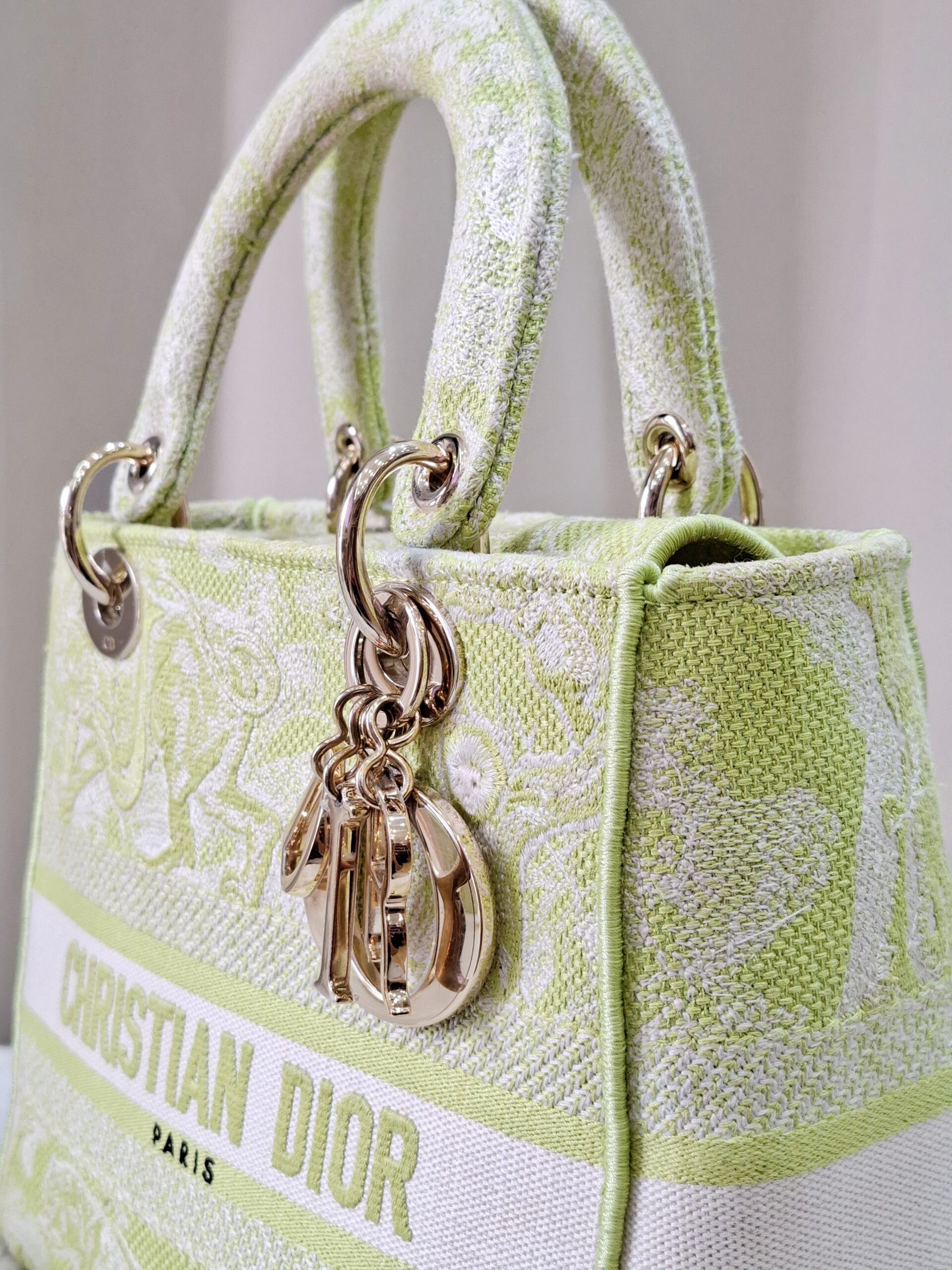 Christian Dior Medium Lady D-Lite Bag Lime Green Christian Dior Medium Lady D-Lite Bag Lime Green