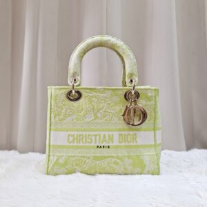 Christian Dior Medium Lady D-Lite Bag Lime Green