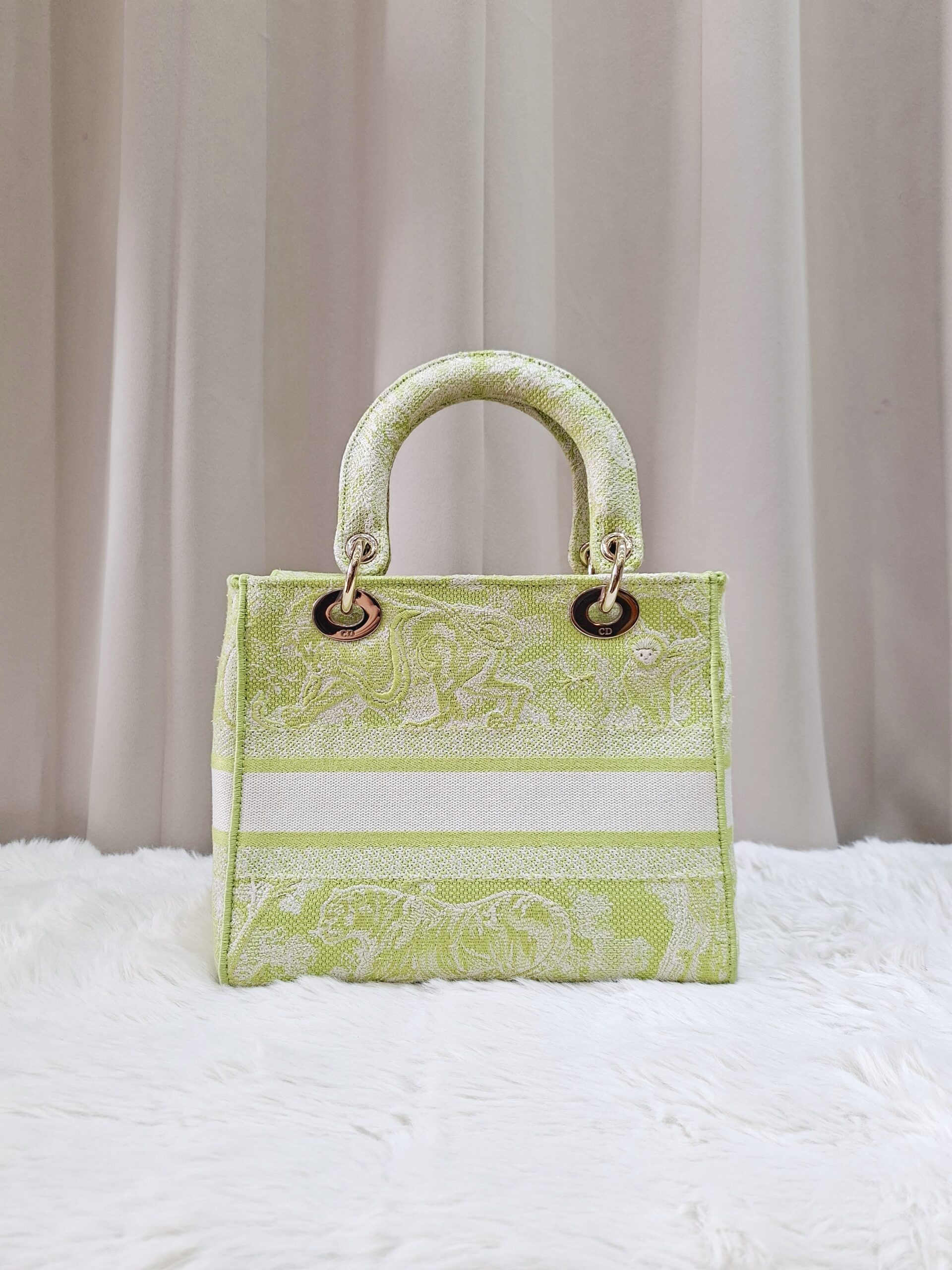 Christian Dior Medium Lady D-Lite Bag Lime Green Christian Dior Medium Lady D-Lite Bag Lime Green
