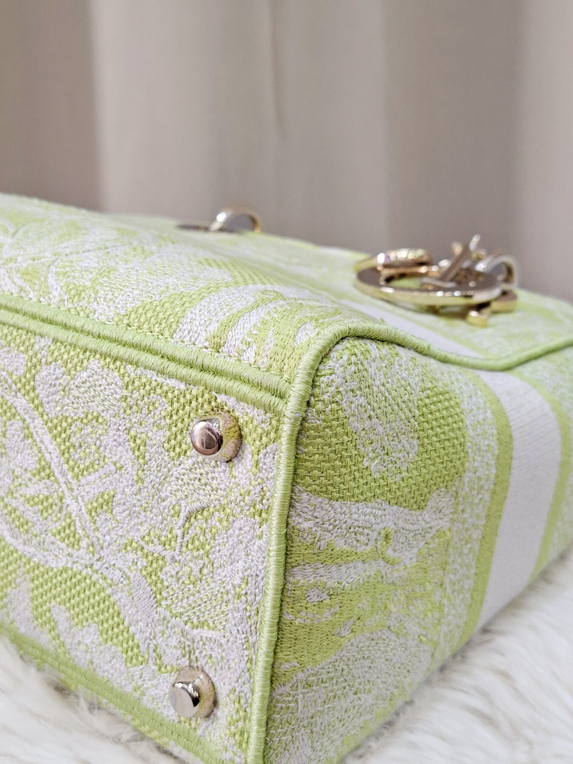 Christian Dior Medium Lady D-Lite Bag Lime Green Christian Dior Medium Lady D-Lite Bag Lime Green