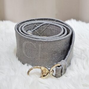 Christian Medium Lady D-Lite Bag Gray Cannage Embroidered Canvas