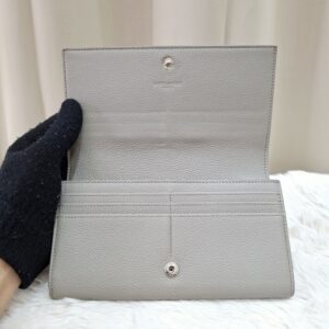 YSL Flap Long Wallet Grey