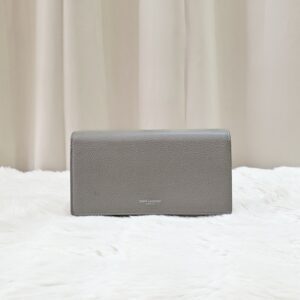 Home YSL Flap Long Wallet Grey
