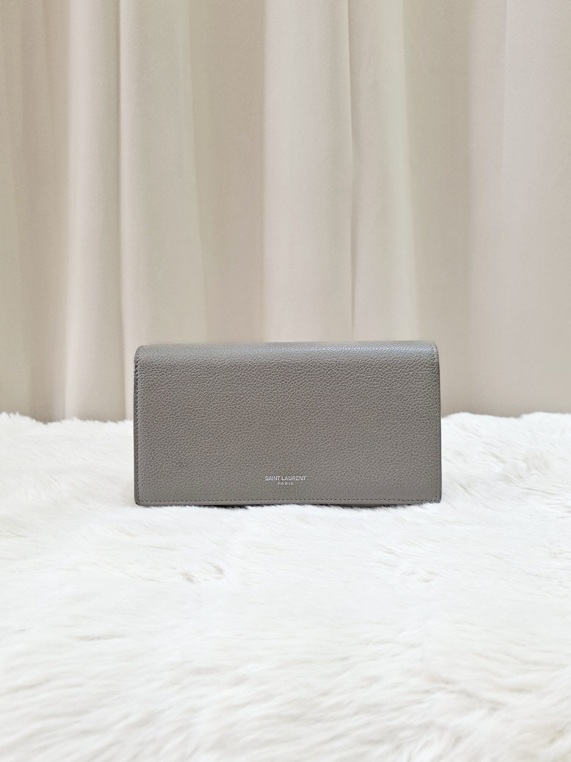 YSL Flap Long Wallet Grey YSL Flap Long Wallet Grey