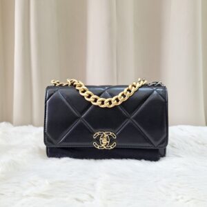 Chanel C19 WOC Lambskin Black Mixed Hardware Microchipped