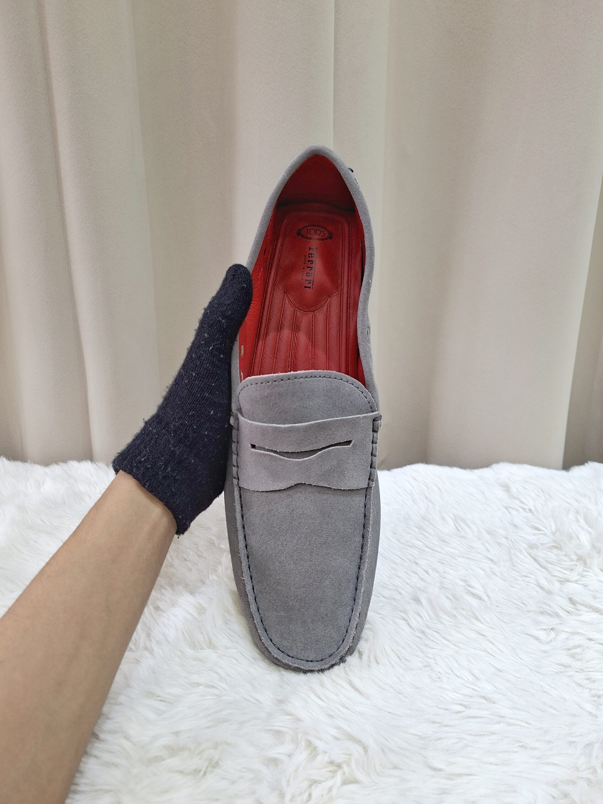 Tods Ferrari Loafer Suede Grey Tods Ferrari Loafer Suede Grey