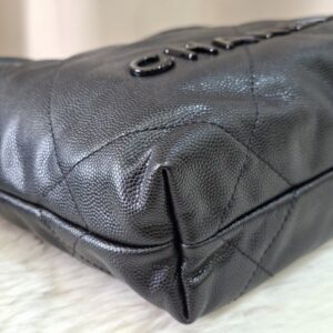 Chanel 22 Mini Black Quilted Caviar Leather