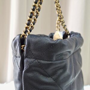 Chanel 22 Mini Black Quilted Caviar Leather