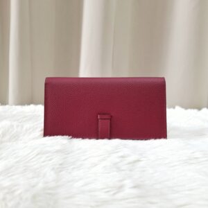 Brand New Hermès Bearn Rouge/Orange GHW Stamp B CN 004DP