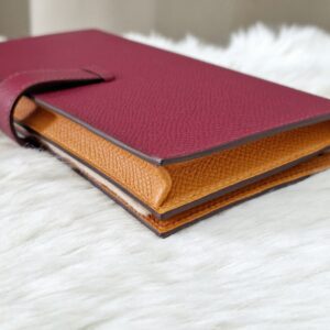 Brand New Hermès Bearn Rouge/Orange GHW Stamp B CN 004DP