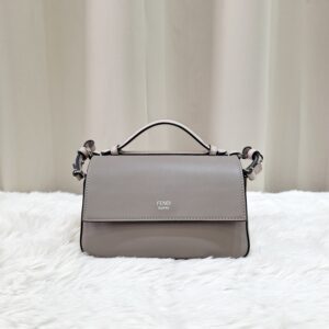 vitello dolce f is flowers and bows scalloped micro double baguette grigio perla camelia