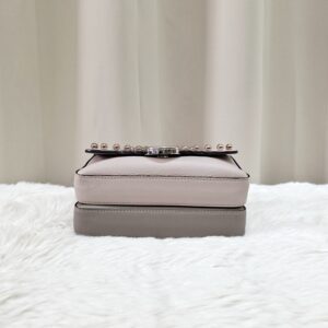vitello dolce f is flowers and bows scalloped micro double baguette grigio perla camelia