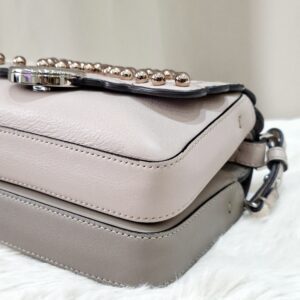 vitello dolce f is flowers and bows scalloped micro double baguette grigio perla camelia