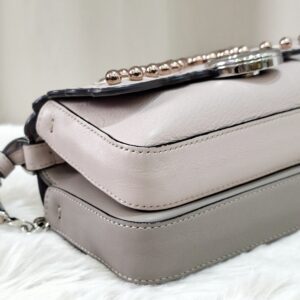 vitello dolce f is flowers and bows scalloped micro double baguette grigio perla camelia