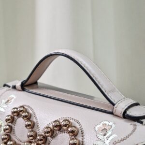 vitello dolce f is flowers and bows scalloped micro double baguette grigio perla camelia