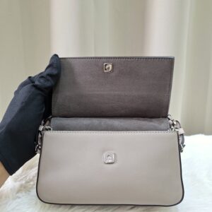 vitello dolce f is flowers and bows scalloped micro double baguette grigio perla camelia