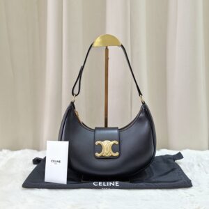 Home Celine Medium Ava Triomphe Bag Smooth Calfskin Black