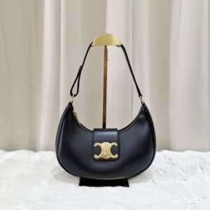 Celine Medium Ava Triomphe Bag Smooth Calfskin Black