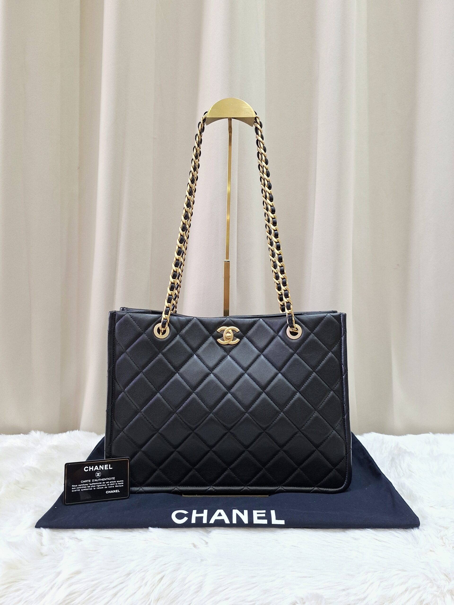 Chanel Quilted Caviar Sweet Shopping Tote Black GHW Chanel Quilted Caviar Sweet Shopping Tote Black GHW