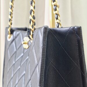 Chanel Quilted Caviar Sweet Shopping Tote Black GHW