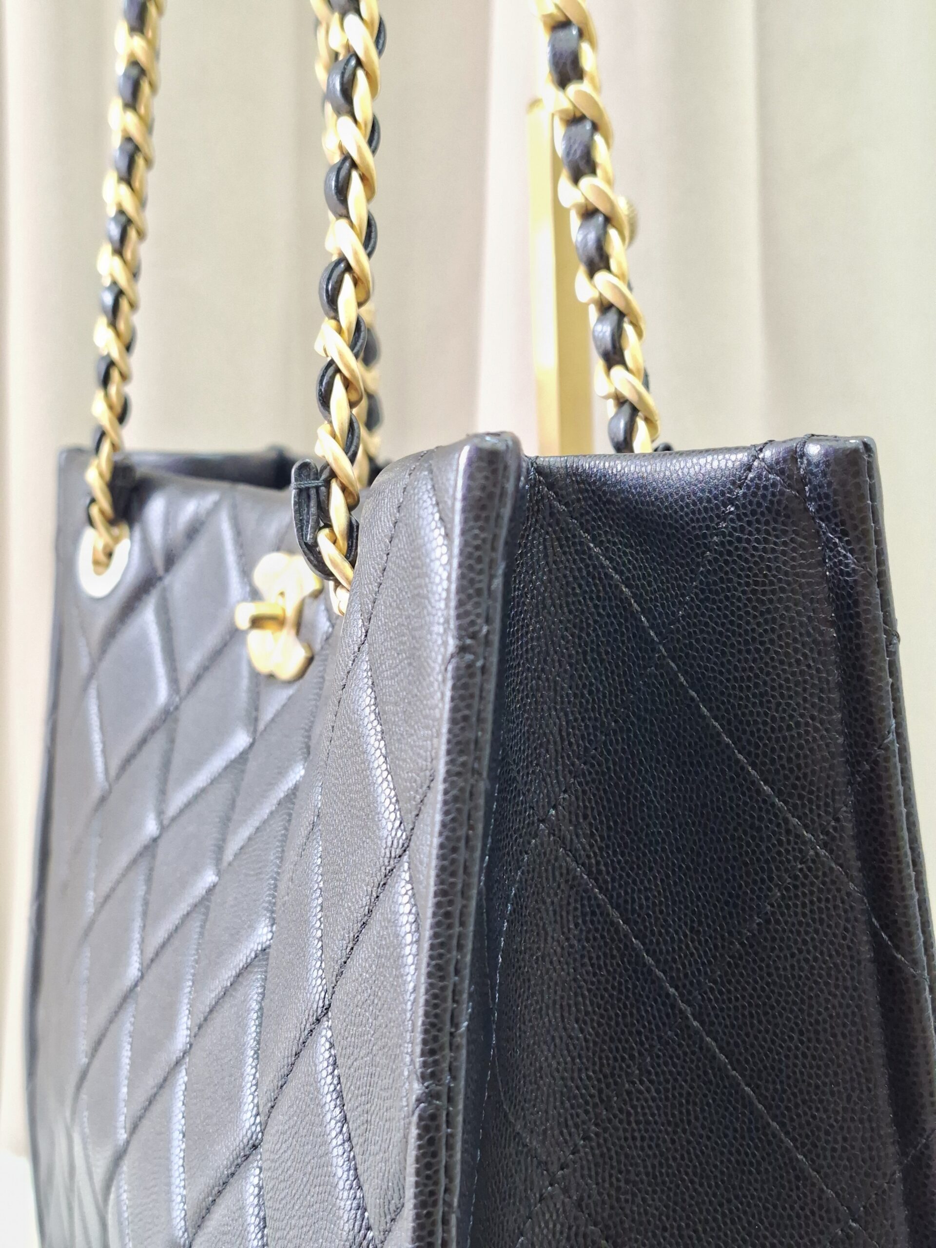 Chanel Quilted Caviar Sweet Shopping Tote Black GHW Chanel Quilted Caviar Sweet Shopping Tote Black GHW