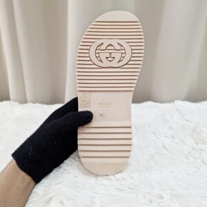 gucci angelina gg lamé platform slides